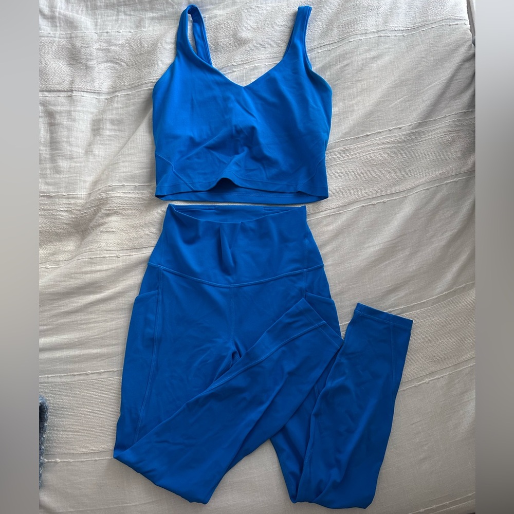 Blue Lululemon align tank and leggings set